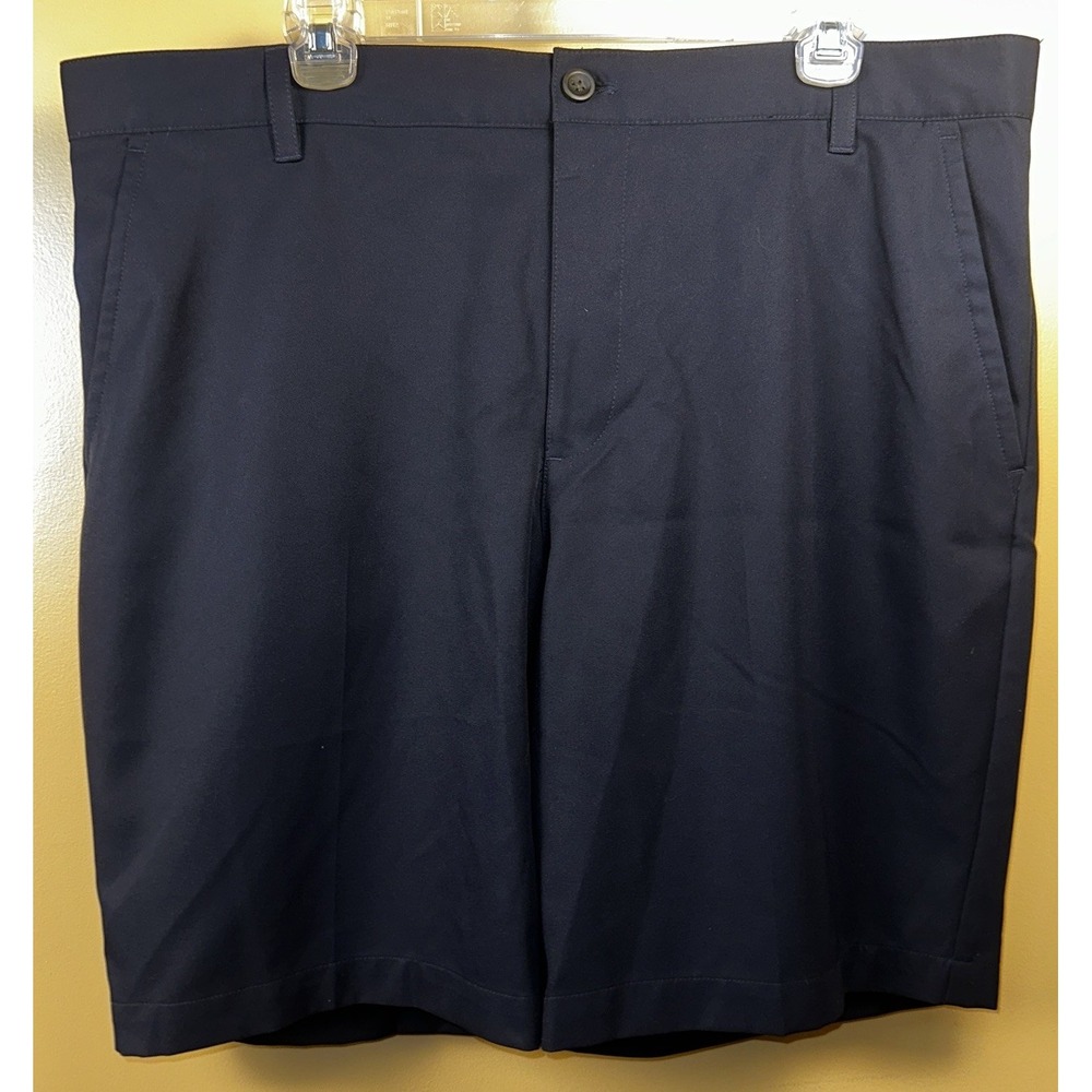 IZOD Golf Performance Shorts Mens Sz 38 Navy Blue 9.5" Inseam, Rubber Waistband